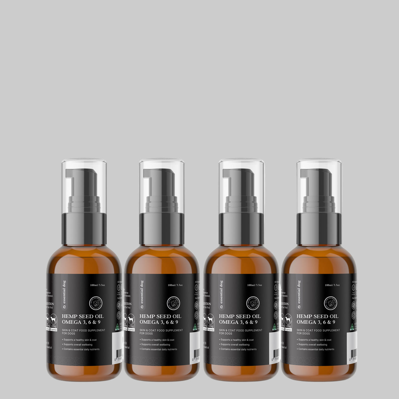100% Raw Hemp Seed Oil: Skin, Coat and Stress Formula (Food Supplement)